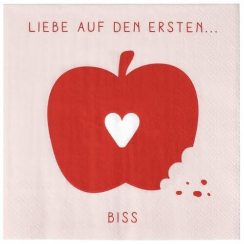 Räder Serviette „Liebe auf den ersten Biss“ – 20 Stück Tischdeko für Lunch & Dinner