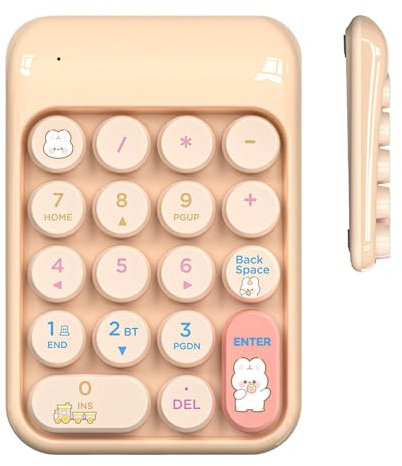 Pavé Numérique Sans Fil Pavé Numérique 18 Touches Style Bande Dessinée | Sans Fil 2.4G Pour La Comptabilité Financière Et Le Travail De Bureau Ainsi Que Pour Les Études Et Les Jeux Sur Ordinateur