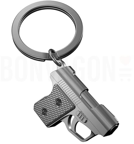 Metalmorphose MTM973 Schlüsselanhänger, Pistole, Schwarz, grau, one size, Einzigartig