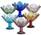 CRISTALICA Eiscremeglas Eisbecher Eisglas Eisschale Seerose 6er-Set Sortiert Colori Gelato 11cm