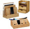 3 tlg. Schreibtisch Set, aus Bambus, Briefablage mit Schubfach, Schreibtisch-Organizer mit Handyhalter, Ladestation