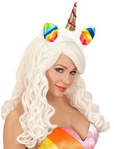 Amakando Haarschmuck Unicorn Einhörner Haarreifen mit Ohren Rainbow Kopfschmuck Filly Fantasy Cosplay Accessoire Manga Anime Kostüm Zubehör Regenbogen Einhorn Haarreif