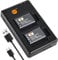 DSTE 2PCS LI-60B (1350mAh/3.7V) Battery Charger Set Compatible for Olympus FE-370 Compatible for Pentax D-LI78