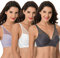 Curve Muse Soutien-Gorge pour Femme Taille Plus, Non doublé, à Armatures, Soutien-Gorge intégral-Lavande, Gris, Crème-90F