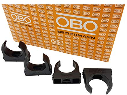 100x OBO Bettermann M32 Quick-Schellen | Klemmschelle | Rohrschelle | anreihbar | tiefschwarz | 32mm | 100 Stück