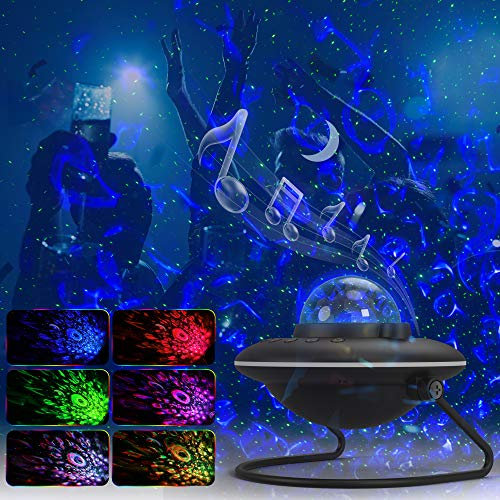 LED Galaxy Projector Light, Rotating Ocean Wave Nebula Moon Star Projector, RGB Color Changing Night Lights, Bluetooth Music Player&Timer, Ambiance Lamp Gifts for Kids Bedroom Adults Room Home Decor
