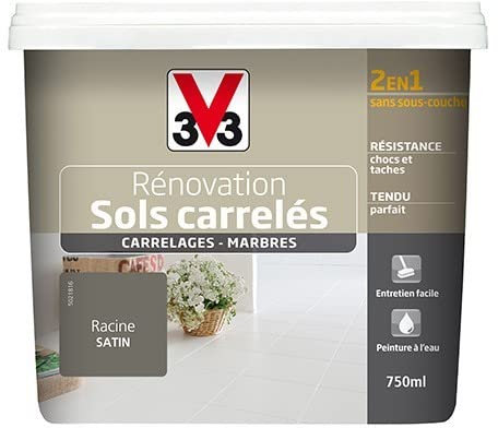 V33 Peinture Racine Satin Sols carrelés 750mL