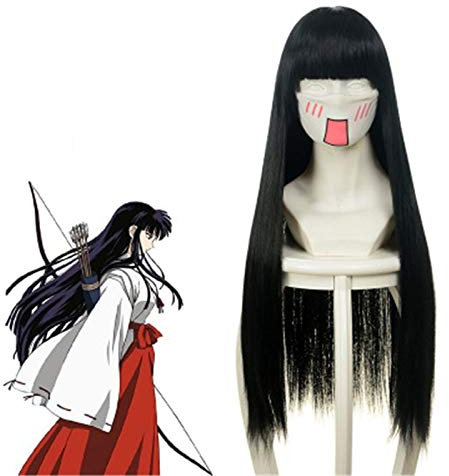 Katsura Kotarou/Akiyama Mio/Shana/Chinesische Glockenblume Universal Schwarz Lange Gerade Perücke Halloween Karneval Kostüm Cosplay Perücken KUZ036