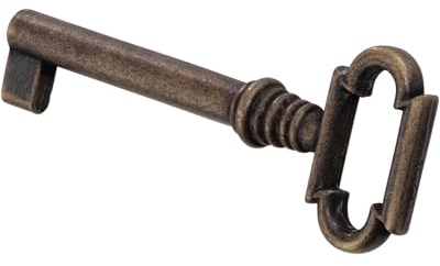 Gedotec Bartschlüssel Metall braun durchgerieben | SCARLATTI | 1 Stück - Möbelschlüssel Antik für Schubladen | Halmlänge: 38 mm | Bunt-Bartschlüssel für Möbel-Schloss Ersatz-Schlüssel