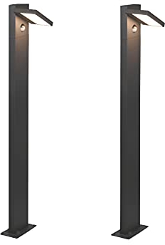 2er Set Außen Wegeleuchten schwenkbar mit Bewegungsmelder, Höhe 100cm
