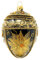 Polish Gallery Fabergé Ei Weihnachtsbaumschmuck, 12,7 cm, geblasenes Glas, Onyx-Schwarz