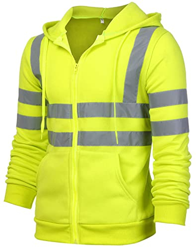 Panegy Herren Sicherheitsjacke Arbeitsjacke Warnschutzjacke Reflektierend Jacke Verkehr Mantel Größe L - Grün
