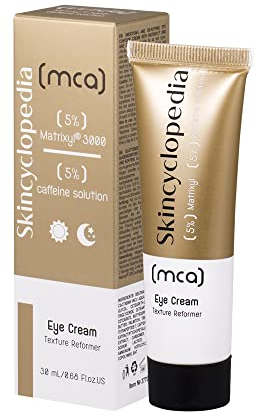 Skincyclopedia 5% Koffein Augencreme gegen Falten und Augenringe mit Matrixyl, Anti Aging Peptide Augenkonturcreme, Caffeine Eye Cream with Peptides, Hochwirksame Gesichtspflege, 30ml