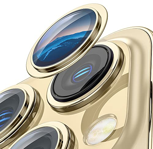 WSKEN Kamera Schutz für iPhone 14 Pro/iPhone 14 Pro Max Kameraschutz. [Ultra-Klar Kamera Glas][9H Härte Kratzfest] HD gehärtetes Glas Objektivschutz für iPhone 14 Pro/iPhone 14 Pro Max Zubehör (Gold)