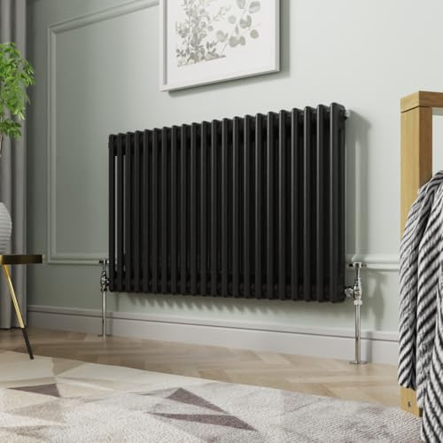 NRG Radiateur horizontal traditionnel en fonte Noir 600 x 1010 mm
