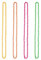 GLADFRESIT Lot de 4 colliers de perles fluo des années 80 - Accessoire de déguisement - Perles jaunes, oranges, roses et vertes