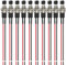 Gebildet 10Stück 7mm 3V-6V-12V-24V-230V/1A vorverdrahteter Mini-Druckknopf, SPST Nomal Offener On/Off-2-poliger Runder Knopf für Modelleisenbahn-Hobby (schwarz)