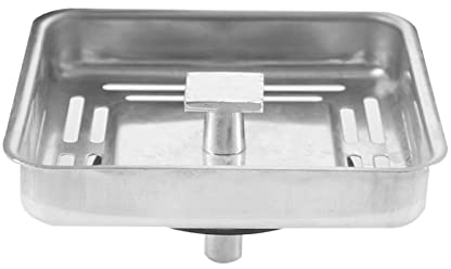 Cesta para fregadero de cocina, colador cuadrado, tapón de drenaje de acero inoxidable, 78 mm