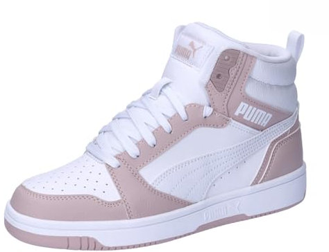 PUMA Unisex Youth REBOUND V6 MID JR Sneaker, MAUVE MIST-PUMA WHITE, 37 EU