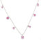 Collier en argent 925 avec saphir rose 3,95 carats, Superposition argent et platine, Saphir rose