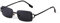 ADEWU Gafas de sol retro vintage gafas sin bordes protección UV estrechas rectangulares gafas de sol hombre mujer unisex, negro y gris