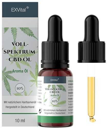 EXVital® CBD Öl 10%,Natürlich mit Hanföl- Vollspektrum Tropfen - Cannabisöl mit 1000mg Cannabidiol, Premiumqualität