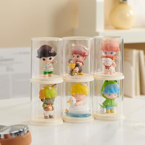 Qirc Puppen-Vitrine Figur Spielzeug Aufbewahrungsbox Transparent Blind Box Organizer Ständer Staubdichter Schutz Vitrine für Actionfiguren/Spielzeug/Sammlerstücke (Einzelzimmer)