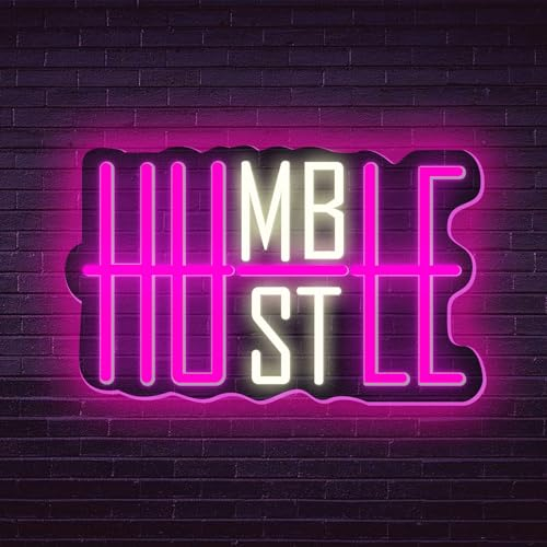 LED Neonlicht Hustle Wandkunst Neonlicht Logo Büro Bar Gym Event Geschenk Tägliche Dekoration Wohnzimmer Nachtlicht Ermutigung Geschenk für Jungen