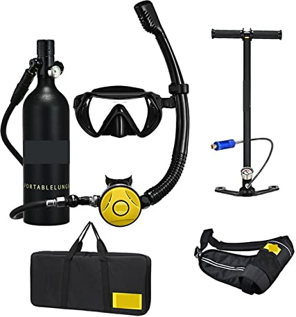 IIGEN Scuba Tank Snorkel Diving Rebreather Portable Deep Snorkeling Equipment Ultra-High Stability(Blackhead in black bottle)