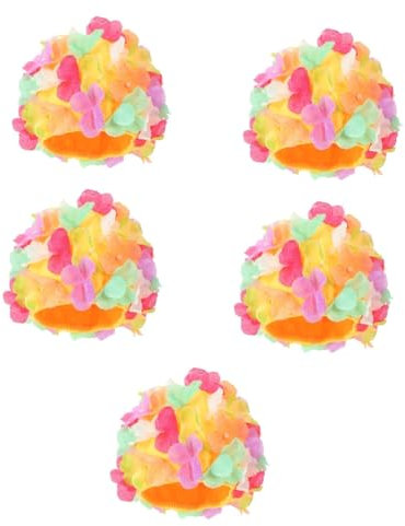 BESPORTBLE 5piezas Gorro De Natación Floral para Mujeres Gorra Transpirable y Elástica para Piscina y Playa y Gorro para Cabello