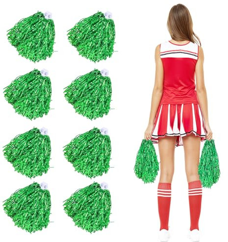 8 Cheerleader Pompoms, Kunststoff Cheerleading Poms, Handblumen, Für Schule, Tanz, Karneval Uma Partywear C