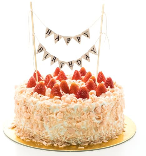 Jeffdad Happy Birthday Tortendeko, Tortendeko Geburtstag Cake Topper Banner Kuchendeko Für Geburtstag Wimpelketten Tortenstecker Für Geburtstage Hochzeiten Partydekorationen Kuchen Desserts