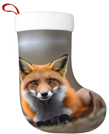 SSIULUS Siulas Fuchs-Weihnachtsstrumpf, 45,7 cm, groß, personalisierte Dekorationen für Familienfeiertage, Party-Dekoration