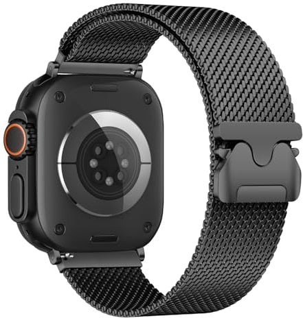 Metall Armband Kompatibel mit Apple Watch Armband 45mm 44mm 46mm 49mm 42mm für Damen Herren, Edelstahl Sport Loop Magnetisch Armbänder für iWatch Ultra 2 SE Series 10 9 8 7 6 5 4 3 2 1