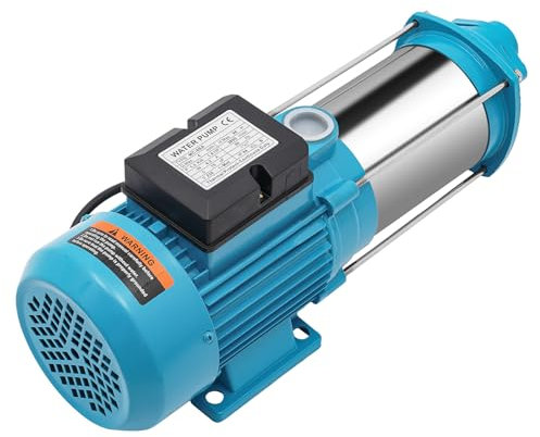 Gartenpumpe Kreiselpumpe Selbstansaugend mit Druckschalter Edelstahl Zentrifugalpumpe 1.8PS, 4000L/h, für landwirtschaftliche Bewässerung, Garten, Teiche - Edelstahl