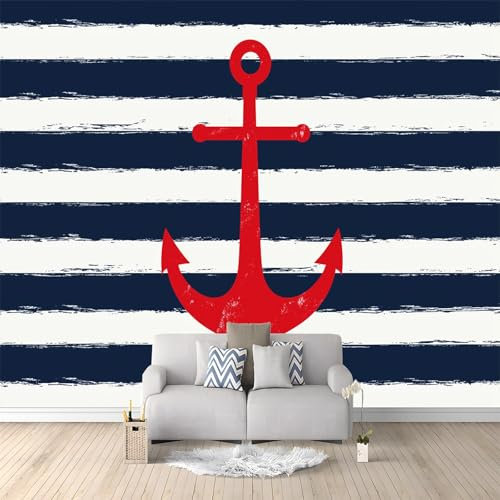 Papier Peint intissé Rayures Bleues 200x140 cm Papier Peint Photo Panoramique, Poster Mural Personnalisé 3D, pour Salon Cuisines Chambre Adulte Enfant Décor Murale