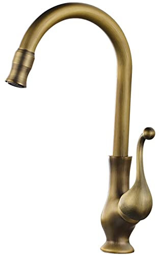 Vintage Antik Messing Küchenarmatur mit 360° Schwenkbar Mischbatterie für Outdoor Küche