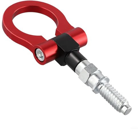 Gancio di traino anteriore per auto, elegante e funzionale, realizzato in alluminio ad alta resistenza (rosso)
