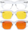 OPULIZE ERA Eye Protection Pack - Blue Light Glasses - Clear, Yellow & Orange UV400 Lenses - Anti-Reflective & Anti-Glare - 3 Pack - Oversized Frame - Work, Outdoor, Driving & Sleep Set - Men & Women