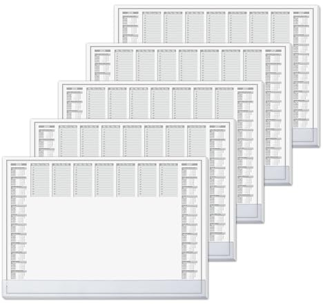 SIGEL Papier-Schreibtischunterlage DIN A2 Kalender 2026-2027 5er Set | H6366/5, Transparente Schutzleiste, 40 Blatt je Block