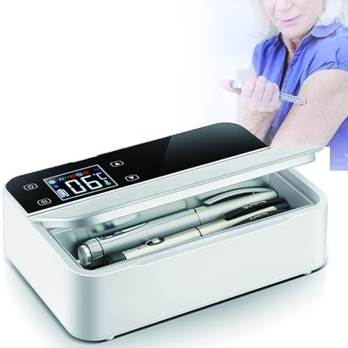 Réfrigérateur à Insuline,Mini frigo Medical, Mini Glaciere Réfrigérateur Électrique Portable pour L'insuline, Glacière de Médicaments et Insuline pour Voyager,2xBattery