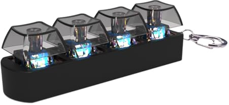 Whltzf LED Licht Tastatur Klickt Spielzeug 4-Tasten Tastenkappen Tester Schaltet Tests Für Stressabbau Und Spaß Sensorische Erfahrung Angstlinderungs Gadget