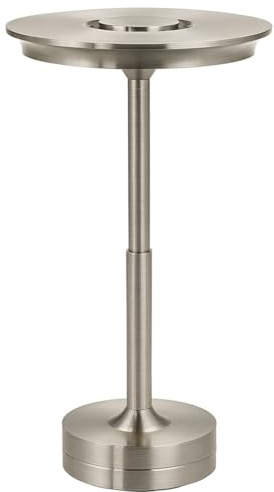 N-L-E new-line-essentials N-L-E Dimmbare LED Tischlampe kabellos mit 5200mAh Akku - 3 Lichtfarben (silber, 1 Stück)