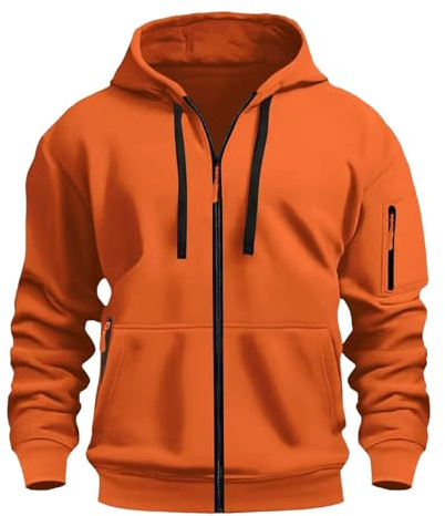 CEWIFO Felpa Uomo Senza Cappuccio Invernale Giacca con Zip Sportiva Militare Felpe Cerniera Leggera Manica Lunga Casual Sweatshirt Tasche Vintage Trekking Giubbotto da Lavoro Autunno 2025