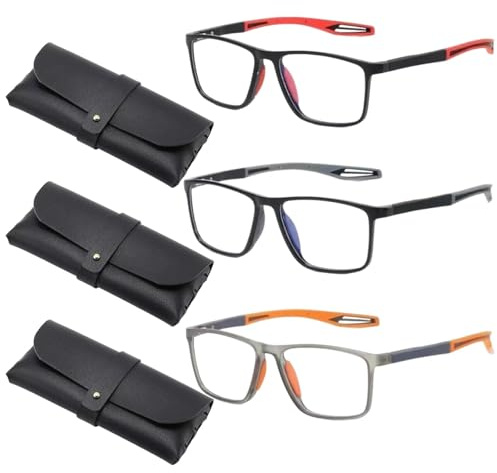 RQcMid Intelligente Zoom Brille, Automatisch Anpassende Brille Mit Selbsteinstellung, 6-Teiliges Set Inklusive 3 Schwarze, 1 Rote, 1 Gelbe Und 1 Graue Brille, Automatische Fokuseinstellung