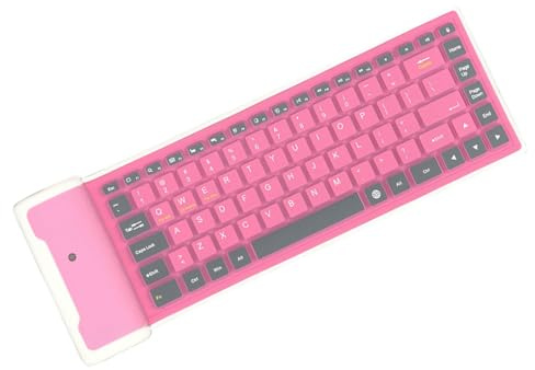QUXVUIS Bluetooth kompatibel Tastatur Faltbare Roll Up Tastaturen 87 Tasten Tastaturen Leichte Flexible Tastatur für PC Büro