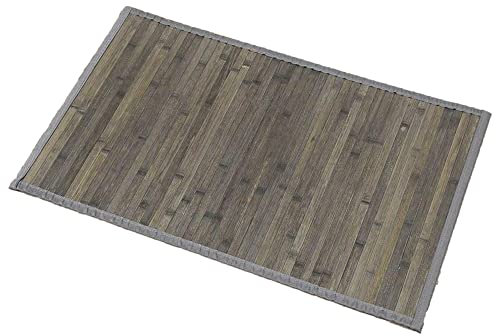 Tendance 7401 Tapis de Bain en Bambou, Gris, 50 x 80 x 30 cm