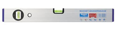 rabo Alu-Magnetwasserwaage Profi-M justierbar, stoßfest, natur eloxiert, Messgenauigkeit 0,5mm/m, Gewicht 630g/m, Länge 100cm