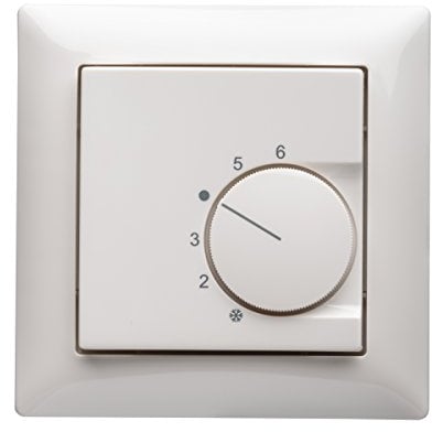Halmburger Raumthermostat RTR-5510rg inkl. Busch Jäger balance® SI Rahmen 1721-914 in alpinweiß mit Abdeckung 55x55mm für Fußbodenheizung Stellantriebe 230V stromlos geschlossen