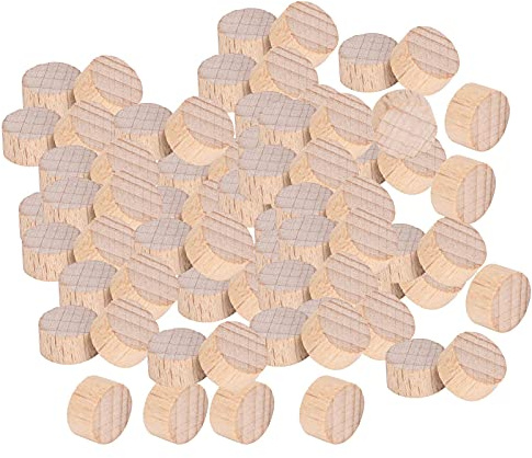 300PCS unvollendete Holzbuchenholzscheibe Holzscheiben Chip-Zubehör für DIY-Dekoration Kunsthandwerk handgeschnitzt(1cm)